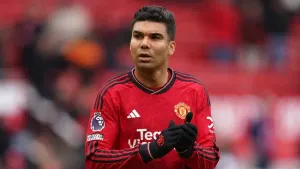 Manchester United’s Casemiro has been linked with a move to the Saudi Pro-League (Martin Rickett/PA)