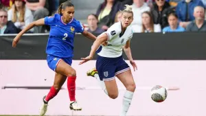 Alessia Russo, right, scored a crucial goal for England (Owen Humphreys/PA)