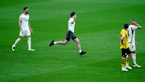 The FA has been fined over the pitch invasions which disrupted the start of last season’s Champions League final at Wembley 