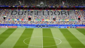 Police make two arrests after ‘small pocket of disorder’ from fans in Dusseldorf