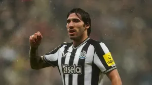 File photo dated 25/10/23 of Newcastle United’s Sandro Tonali, who has been handed a suspended ban and fined �20,000 for bre