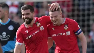 Paul Mullin, right, and Elliot Lee have been shortlisted for the PFA’s League Two player of the year award (Jacob King/PA)