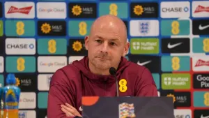 Lee Carsley has explained why he has never joined in with a national anthem before a game (Brian Lawless/PA)