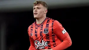 Could Everton centre-back Jarrad Branthwaite be making the short move to Anfield in January? (Adam Davy/PA)
