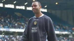 Former Leeds captain Lucas Radebe returned to the club to help promote the EFL’s Together Against Racism campaign (PA)