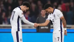 Curtis Jones (left) scored a brilliant third for England (Bradley Collyer/PA)