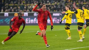 Bayern Munich’s Jamal Musiala scored a late equaliser to draw 1-1 at Borussia Dortmund (Martin Meissner/AP)