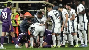 Edoardo Bove is “awake, alert and oriented” after collapsing during Fiorentina’s match against Inter Milan (Massimo Paolone/