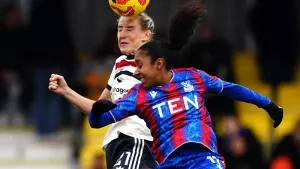 Crystal Palace’s Ashleigh Weerden, right, scored twice in a 6-1 FA Cup fourth round win over Sheffield United (Jordan Pettit