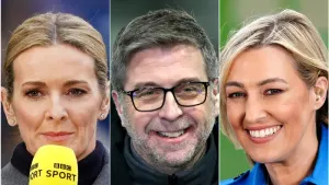 Gabby Logan (left), Mark Chapman (centre) and Kelly Cates have been confirmed as the three primary presenters of Match of th