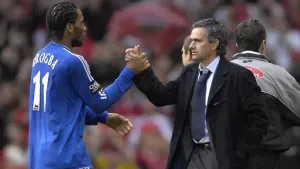 Didier Drogba (left) has come to the defence of his former manager Jose Mourinho (Rebecca Naden/PA)