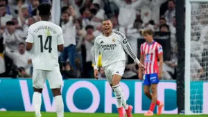 Kylian Mbappe’s equaliser in Madrid derby means champions Real maintain top spot