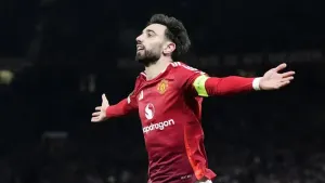 Manchester United captain Bruno Fernandes scored a hat-trick as 10-man Real Sociedad were well beaten at Old Trafford (Nick 