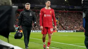 Liverpool’s Trent Alexander-Arnold facing extended spell out with ankle injury