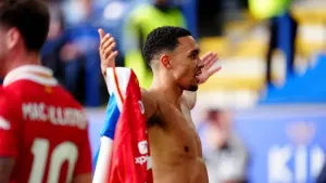 Liverpool on brink of title as Trent Alexander-Arnold goal relegates Leicester