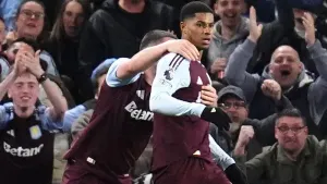 Marcus Rashford scores first Premier League goal for Villa in win at Brighton