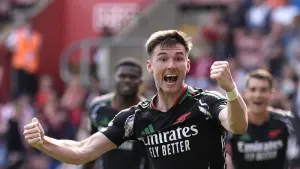 Kieran Tierney gives Arsenal final-day victory