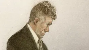 A court artist sketch of Paul Doyle, 53, appearing at Liverpool Magistrates’ Court (Elizabeth Cook/PA)