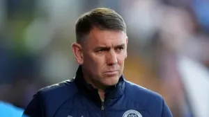 Dave Challinor on the touchline (Martin Rickett/PA)