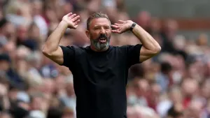 Derek McInnes’ Hearts suffered a Premier Sports Cup exit (Scott Heppell/PA)