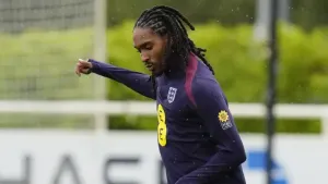 England’s Djed Spence during a training session (NIck Potts/PA)