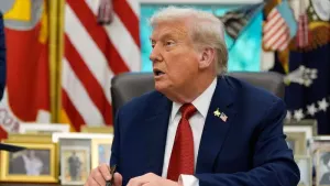 US President Donald Trump has said he will move World Cup matches away from cities he does not deem “safe” (Alex Brandon/AP)