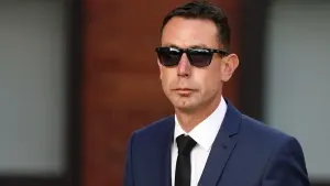Former Premier League referee David Coote arrives at Nottingham Magistrates’ Court (Jacob King/PA).