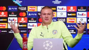 Manchester City striker Erling Haaland insists he is not thinking about records