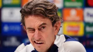 Tottenham boss Thomas Frank in a press conference (John Walton/PA)