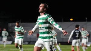 Celtic move up to second as Benjamin Nygren’s header sinks Falkirk