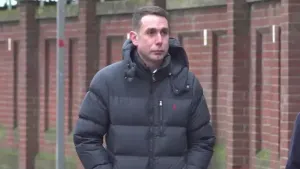 Former Premier League referee David Coote arrives at Nottingham Crown Court on Thursday (Phil Barnett/PA)