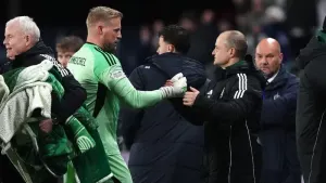Kasper Schmeichel praised for ‘really great save’ to earn Celtic win at Falkirk
