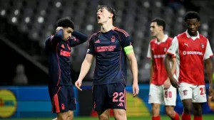 Nottingham Forest’s hopes of qualifying automatically hit in Braga defeat