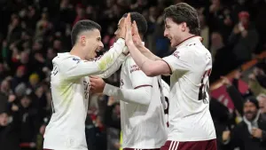 Declan Rice scored twice to help Arsenal win (Andrew Matthews/PA)