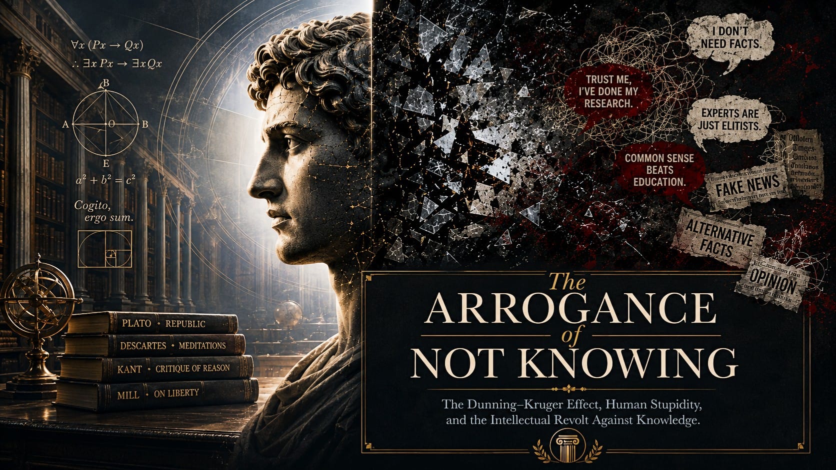 The Arrogance of Not Knowing: The Dunning–Kruger Effect, Human Stupidity, and the Intellectual Revolt Against Knowledge