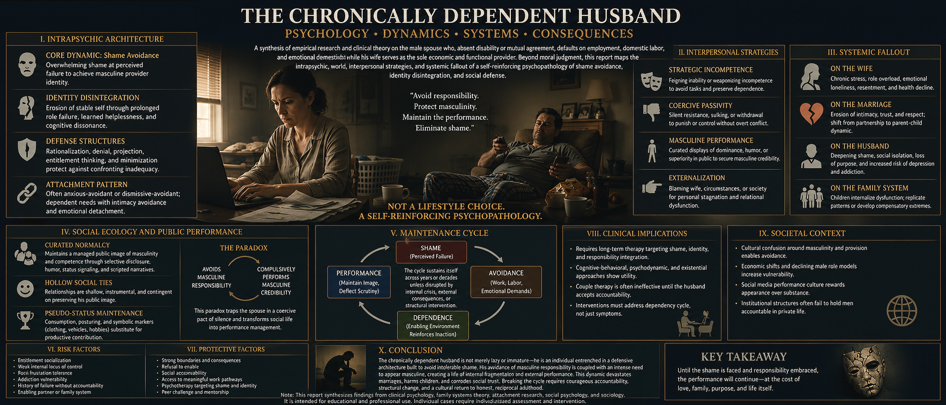 Of Vacant Thrones and Borrowed Crowns: The Psychosocial Architecture of the Chronically Dependent Male Partner