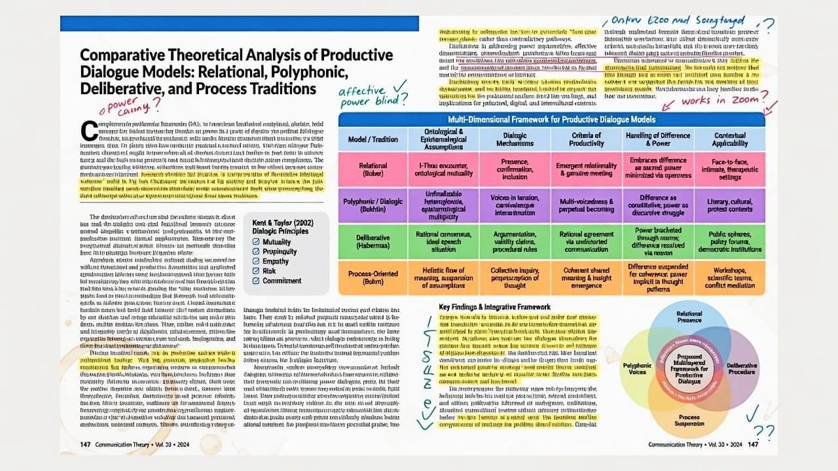 Comparative Methodologies and Models of Productive Dialogue: Toward an Integrative Multidimensional Framework in Communication Theory