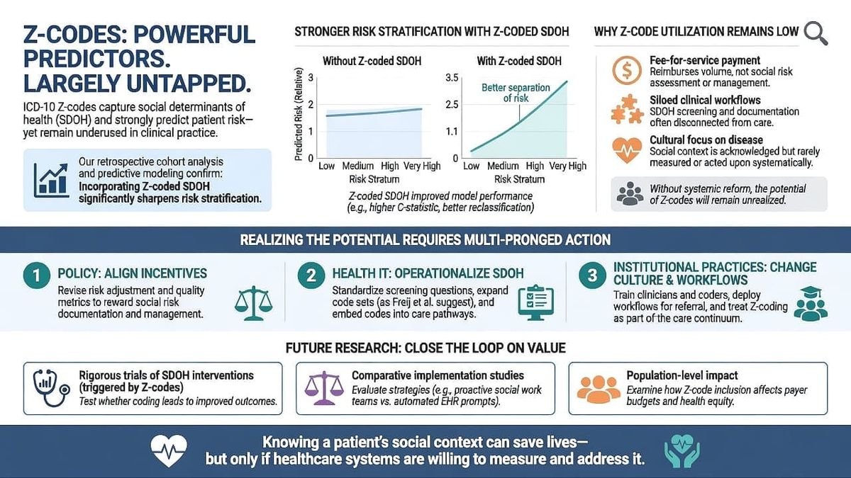 ICD-10 Z-Codes for Social Determinants of Health: High Predictive Value in Risk Stratification and the Challenge of Low Clinical Adoption