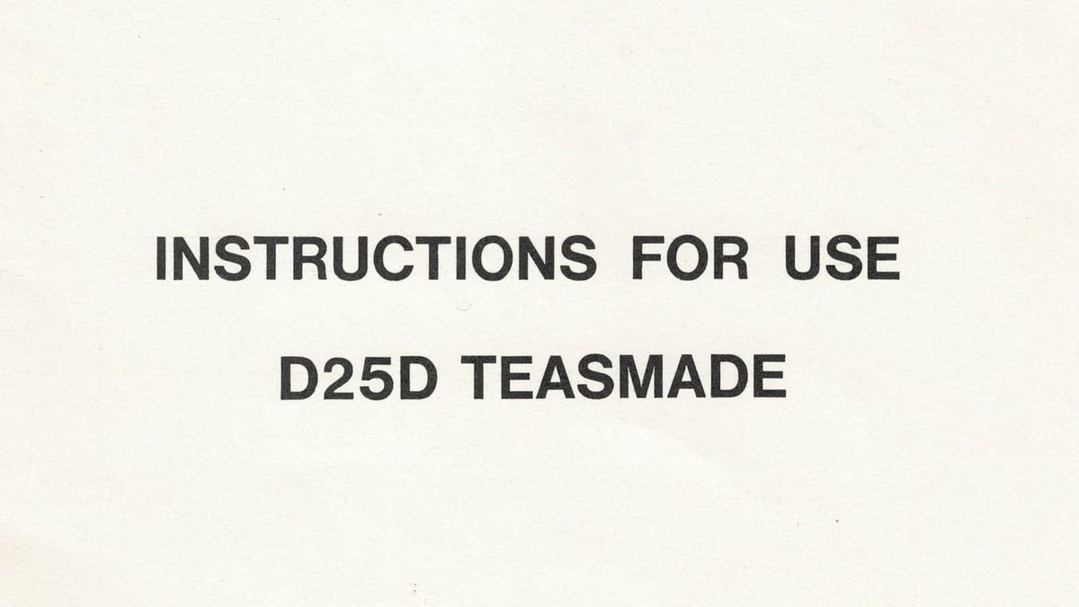 Goblin Teasmade D25d Manual