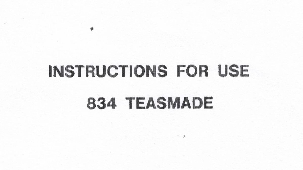 Goblin Teasmade 834 Manual