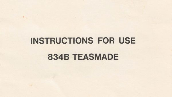 Goblin Teasmade 834b Manual