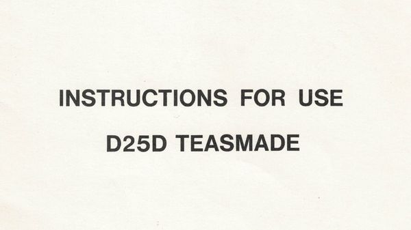 Goblin Teasmade D25d Manual