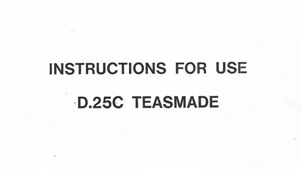 Goblin Teasmade D25c Manual