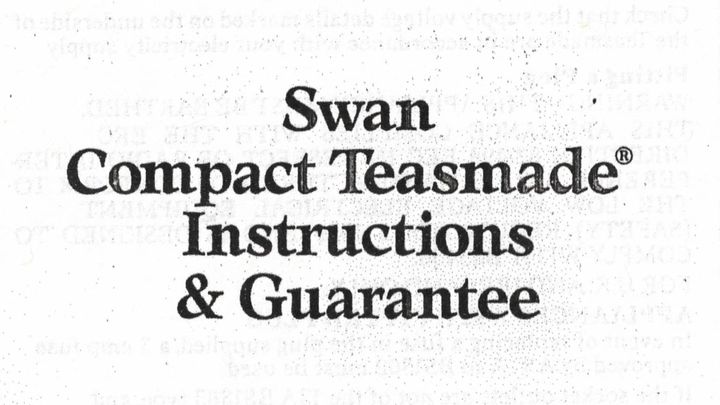 Swan Teasmade Compact D-01 Manual