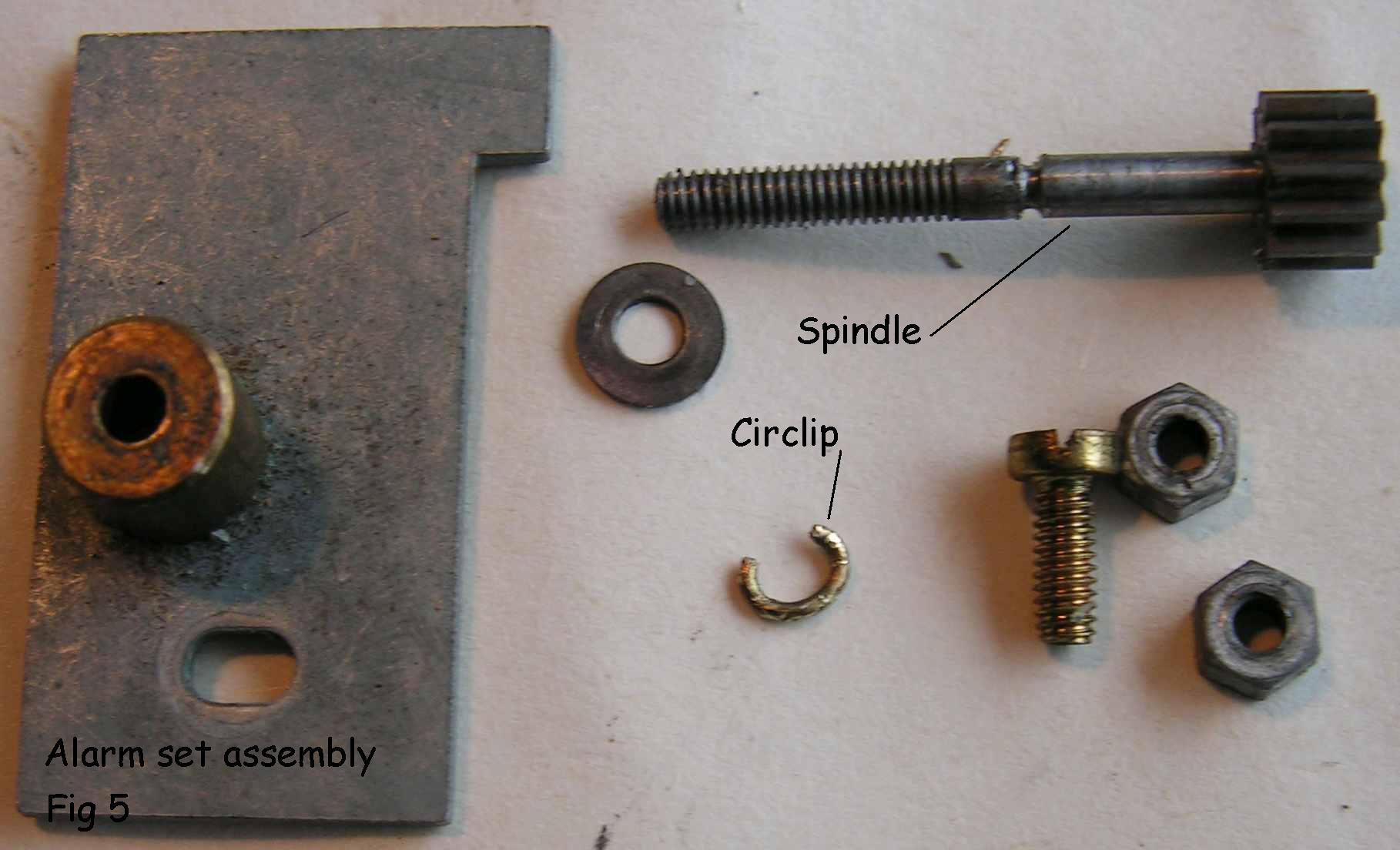 Fig 5 - alarm set assembly