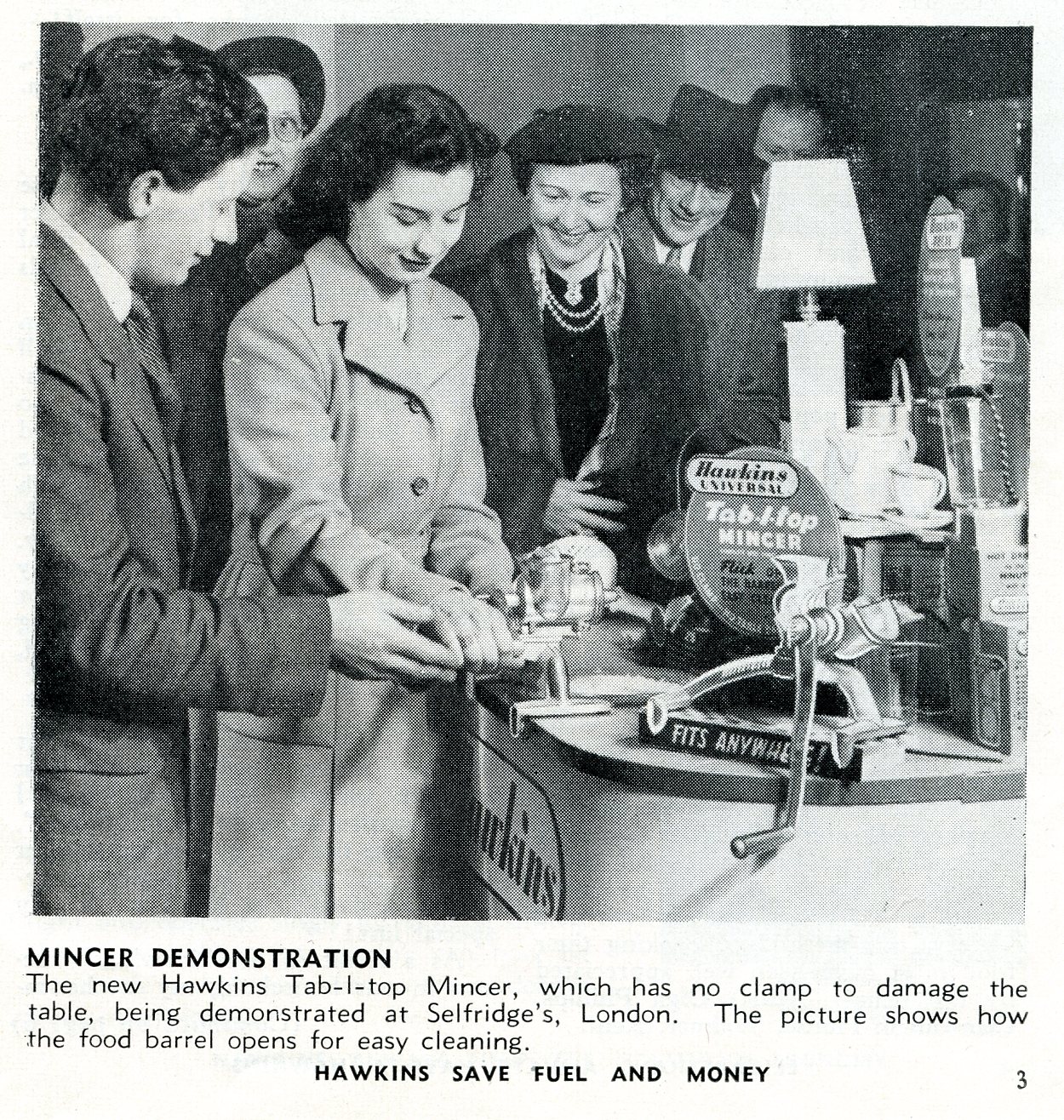 Hawkins Tecal 1200 on display at Selfridges Mar 1952