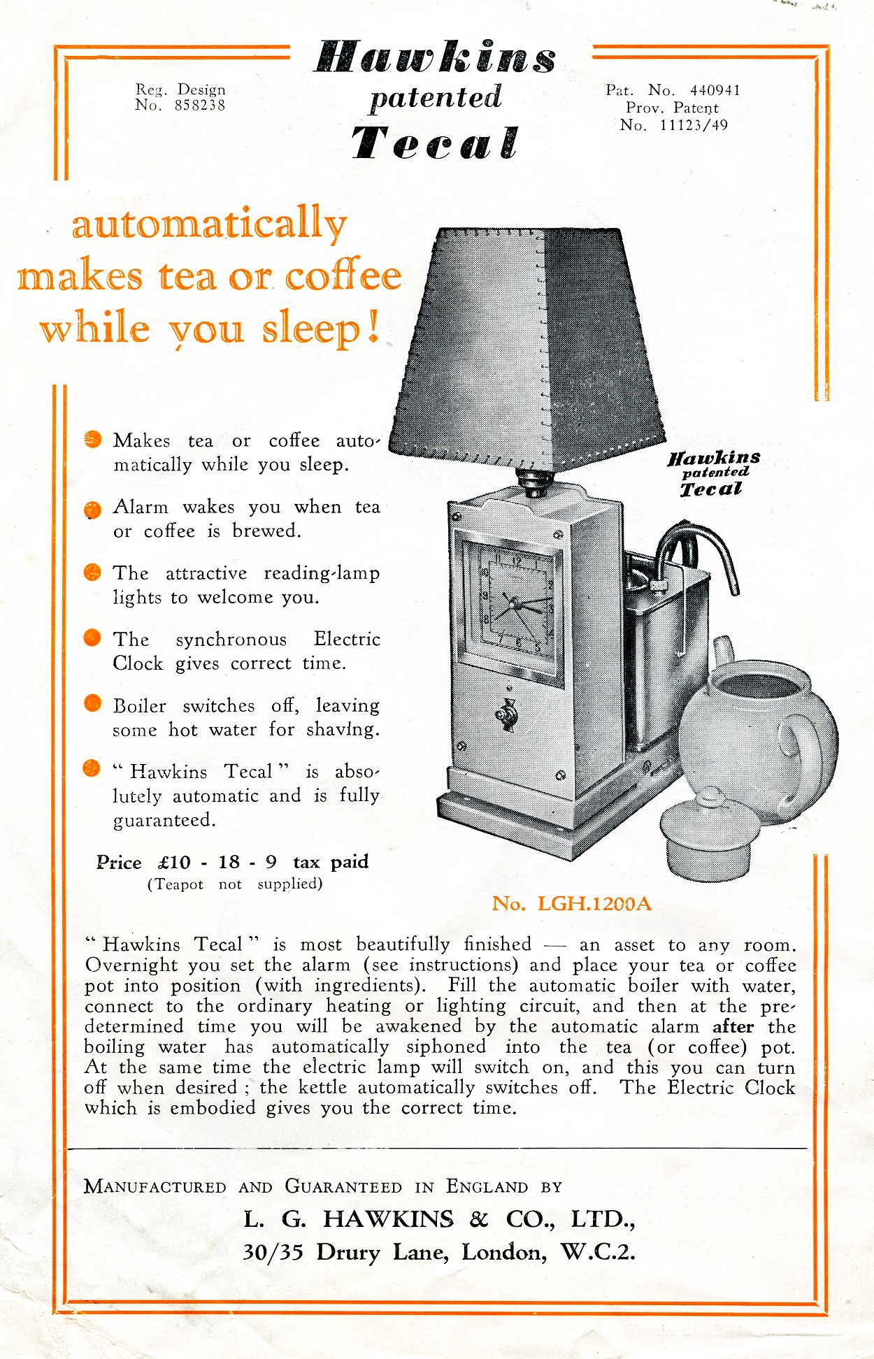 Hawkins Tecal 1200a leaflet