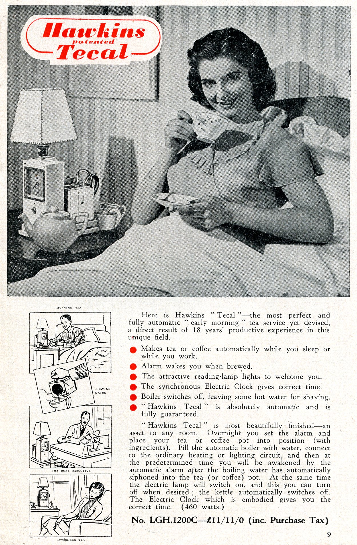 Hawkins Tecal 1200c advert Silver Lining Dec 1952