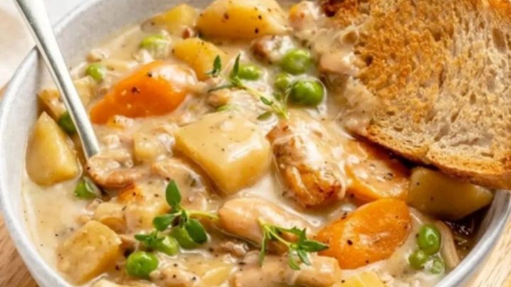 A dish of white wine chicken breast stew