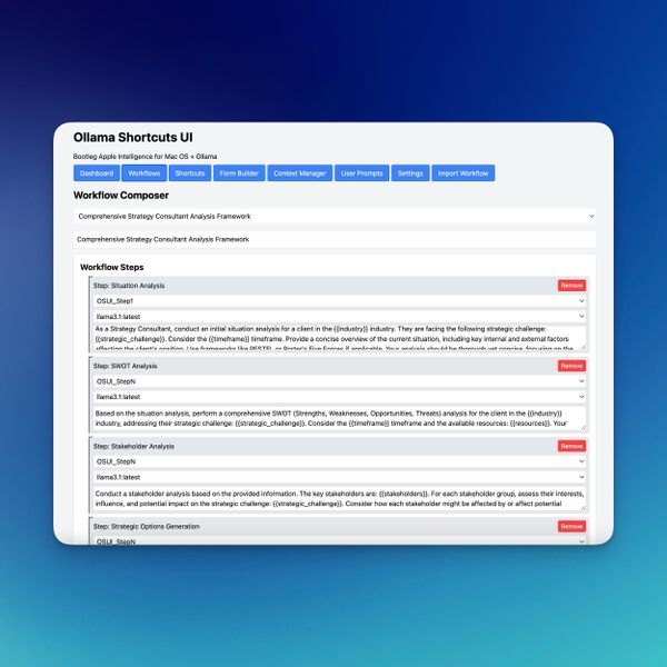 Introducing Ollama Shortcuts UI (OSUI) for Local AI Workflows on Macbook Pro